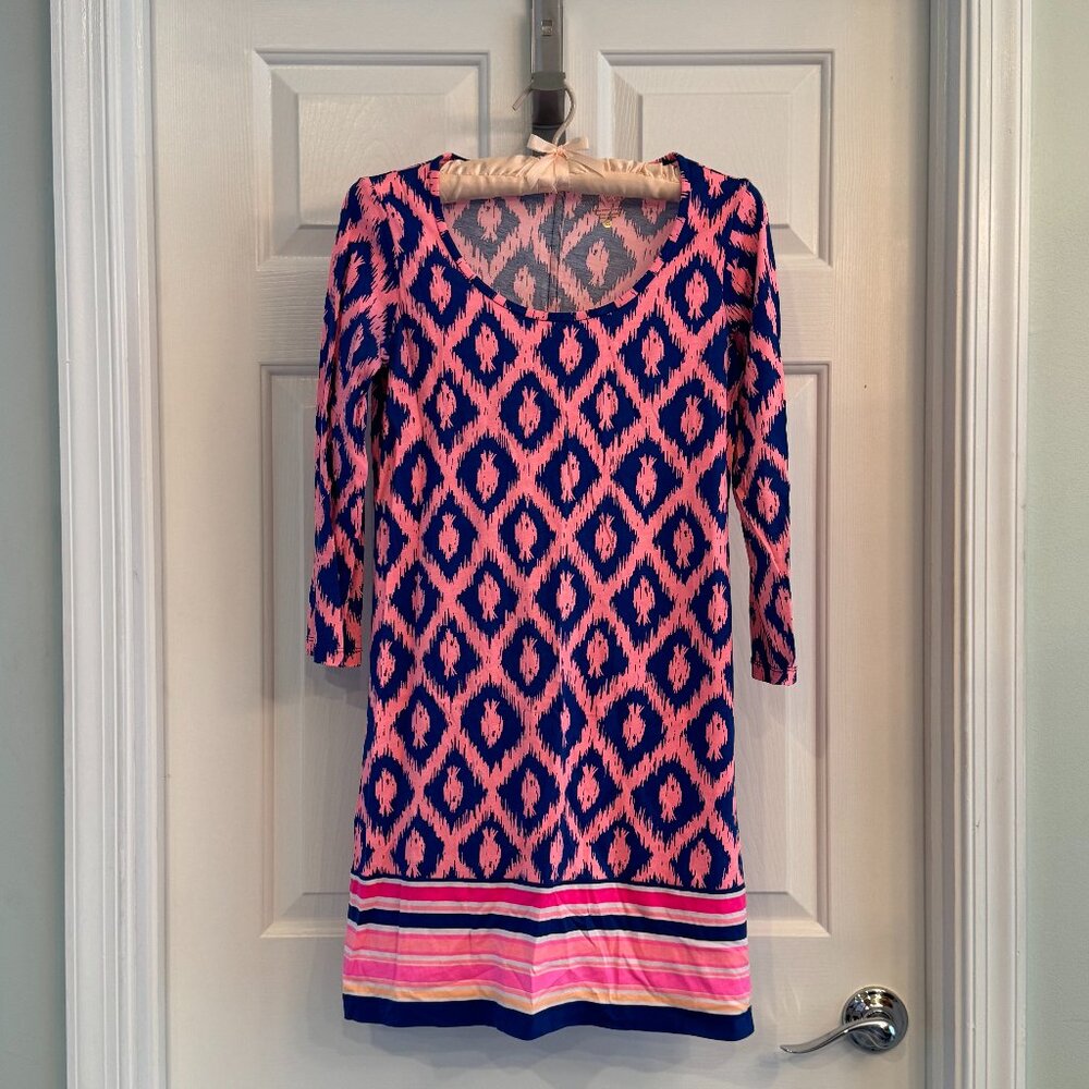 Lilly Pulitzer Beacon Dress in‎ Little Fish Case Bomber Blue,  Size XS